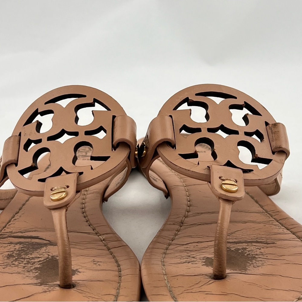Tory Burch Tan Miller Logo Thong Sandals - Picture 7 of 8